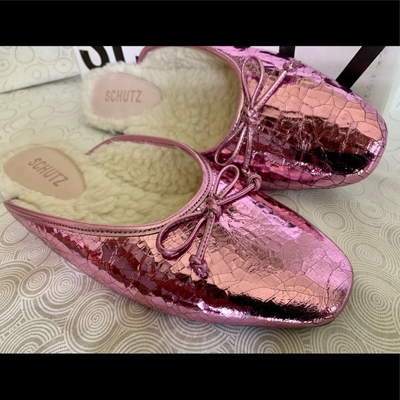 NIB Schutz ‘Evelin’ Metallic Pink Mule 8.5 - Picture 6 of 10